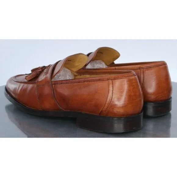 Johnston & Murphy Men's Kiltie Tassel Loafer Shoes Sz 10.5 M Leather Handcrafted
